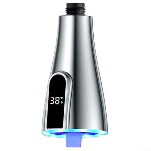 Küchenarmatur Sprühkopf, 2 Funktionen Wasserhahn Adapter für Küchenspüle, LED Display Düse herausziehbare Spüle Wasserhahn Adapter G1/2 Küchenarmatur Sprühkopf, 2 Funktionen Wasserhahn Adapter für Küchenspüle, LED Display Düse herausziehbare Spüle Wasserhahn Adapter G1/2 von EasyByMall
