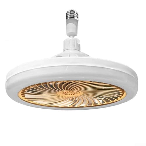 LED E27 Schraub-Lüfterlampe, schönes Design mit Fernbedienung, bequem (gelb) von EasyByMall