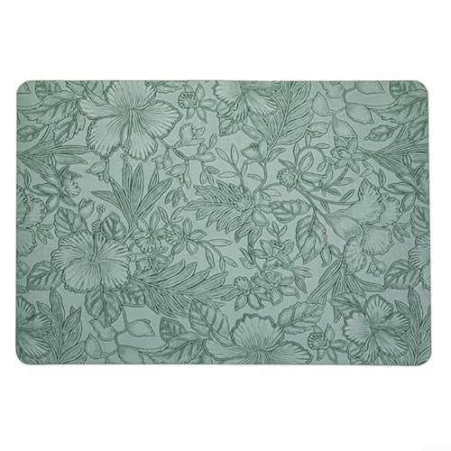 Luxuriöse Tischsets und Untersetzer aus Leder, hitzebeständige und wasserdichte Tischsets für Essen, Couchtische und Restaurants (grün) von EasyByMall