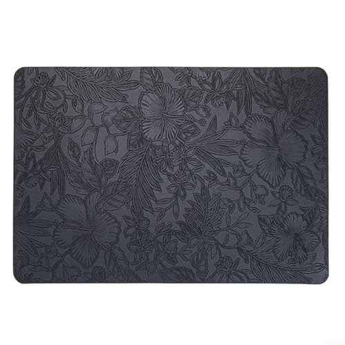 Luxuriöse Tischsets und Untersetzer aus Leder, hitzebeständige und wasserdichte Tischsets für Essen, Couchtische und Restaurants (schwarz) von EasyByMall