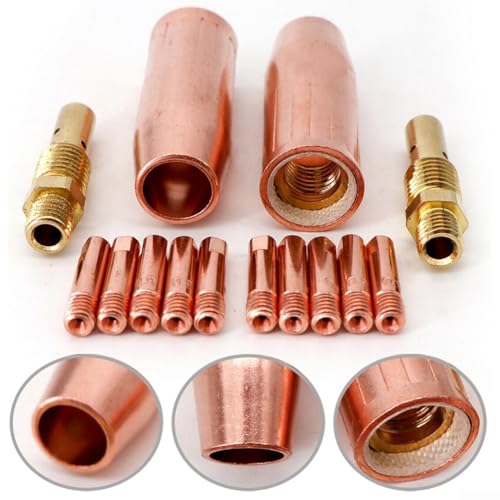 MIG Welding 14-teiliges Set mit Gasdiffusor-Düse für M3 Taschenlampe, geeignet für 100 l (1,2 mm) von EasyByMall