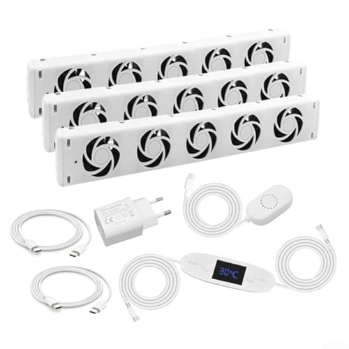 MXRV-P20 Heizkörper Ventilator mit 5 Verbesserten Lüfter, Intelligenter Heizkörperverstärker Erhöhen die Effizienz der Heizung und Sparen Energie(Trio set) von EasyByMall