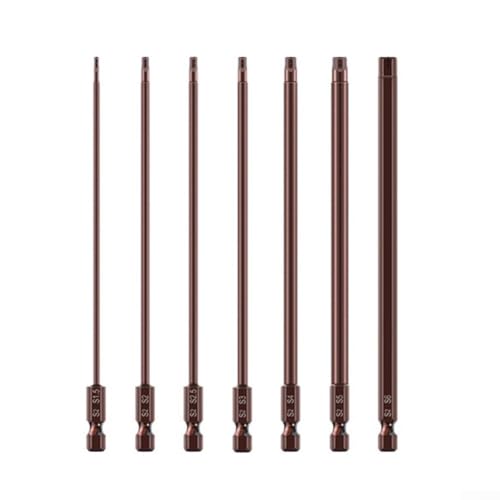 Magnetisches Sechskant-Schraubendreher-Bit-Set, 7 Größen, 150 mm lang, perfekt für Elektrowerkzeuge (6) von EasyByMall