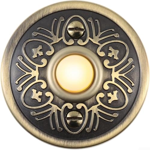 Metall-Türklingel-Druckknopf, Antik-Bronze, kabelgebunden, mit Schrauben, LED-beleuchtete Türklingel für Haustür Metall-Türklingel-Druckknopf, Antik-Bronze, kabelgebunden, mit Schrauben, LED-beleuchtete Türklingel für Haustür von EasyByMall