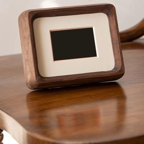 Mini-Bilderrahmen aus natürlichem Walnussholz, kreativer DIY-Bilderrahmen für 1 x 2 Fotos für Zuhause, Schlafzimmer, Tischdekoration (10,2 cm) von EasyByMall