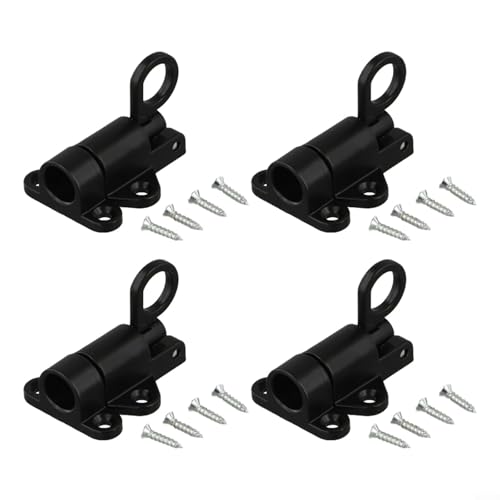 Müheloser Federverriegelungsmechanismus in 4-teiligem Aluminiumlegierungs-Set für Sicherheit zu Hause (schwarz) von EasyByMall