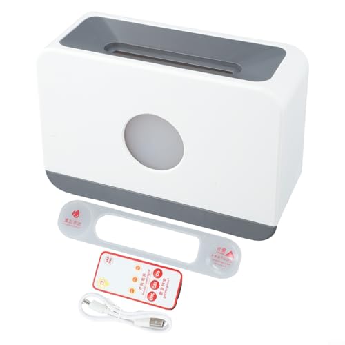 Multi-Modus Simulierter Flammendiffusor mit leisem Betrieb und praktischer Fernbedienung (weiß) von EasyByMall