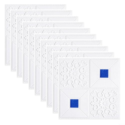 Peel and 3D Wall ers, Set of 10 Waterproof Foam Panels for Easy Application (Blue) von EasyByMall