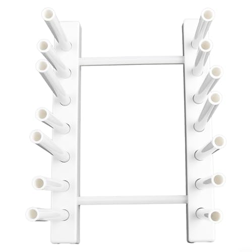 Platzsparendes Abtropfgestell mit herausnehmbarem Tablett, perfekt zum Trocknen von Tellern und Utensilien in kleinen Küchen (weiß) von EasyByMall