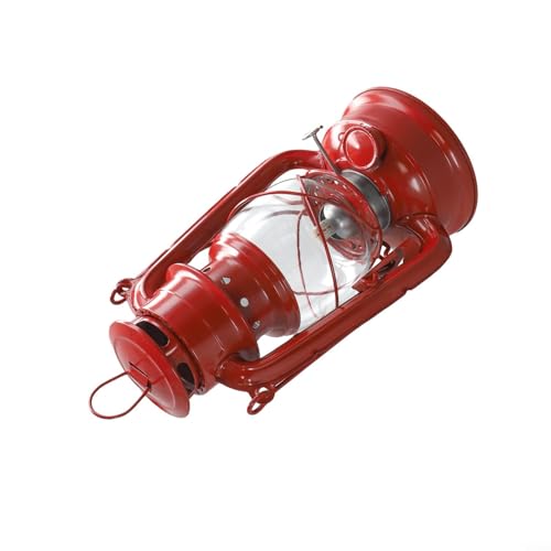 Retro Kerosin-Lampen, Vintage-Öllampe mit Griff, Öllampe, Tischlaternen für Haus, Garten, Camping (rot, 25 cm) von EasyByMall