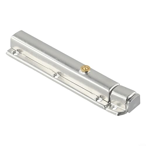 Robuster Türriegel aus Edelstahl mit automatischem Entfaltungsknopf, sichern Sie Ihre Schiebetüren effektiv (15,2 cm) von EasyByMall