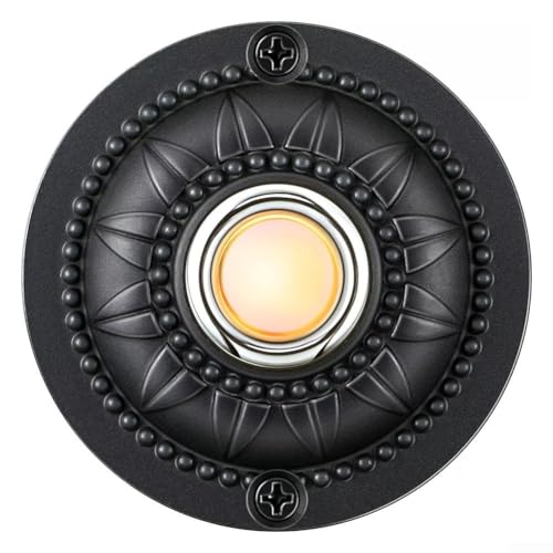 Runder Metall-Türklingel-Druckknopf, kabelgebunden, beleuchtete LED-Türklingeltaste, Ersatz, massives Eisen, Türklingel für Haustür, 5,1 cm von EasyByMall