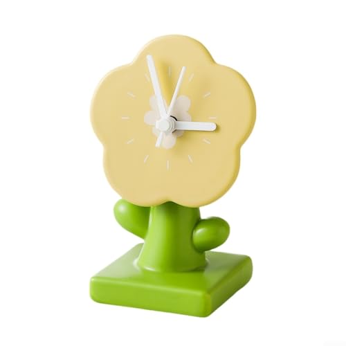 Schicke kleine Tischuhr mit elegantem Design und geräuschlosem Betrieb für friedliche Umgebungen (Gelb S) von EasyByMall