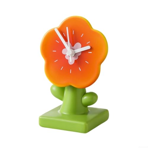 Schicke kleine Tischuhr mit elegantem Design und geräuschlosem Betrieb für friedliche Umgebungen (Orange S) von EasyByMall
