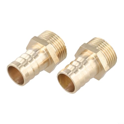 Schlauchverbinder-Set aus massivem Messing für BSP-Außengewinde, 2-teiliger Rohradapter (3/4 Zoll Außengewinde x 19 mm) von EasyByMall