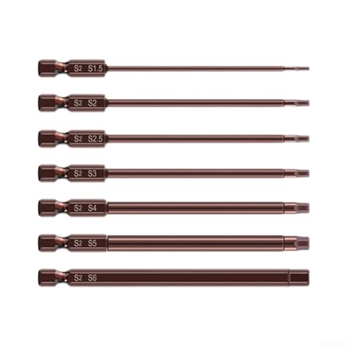 Sechskant-Schraubendreher-Bits aus legiertem Stahl, mit magnetischen Spitzen für sichere Befestigung, 100 mm, 6 Stück von EasyByMall