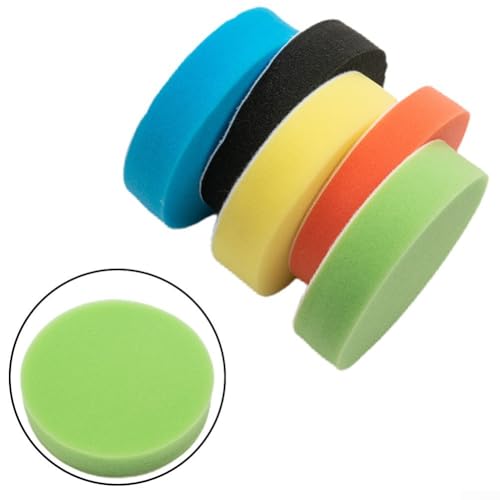 Set mit 5 flachen Schwammpolierern für Polierer zum Polieren von Glas, Edelstahl, Fiberglas, Kunststoffschalen, Geräten und Möbeln (125 mm) von EasyByMall