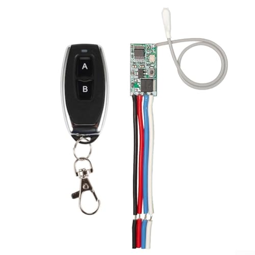 Smart Home Solution Lichtschalter-Modul mit Fernbedienung, 433 MHz, kabellos, AB(10–50 m) Schwarz von EasyByMall