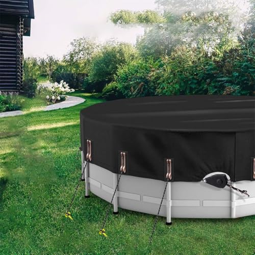 Solar-Poolabdeckung für Pool, runde Poolabdeckung mit schnell festziehender patentierter Ratsche, für oberirdische Pools (4,3 m) von EasyByMall