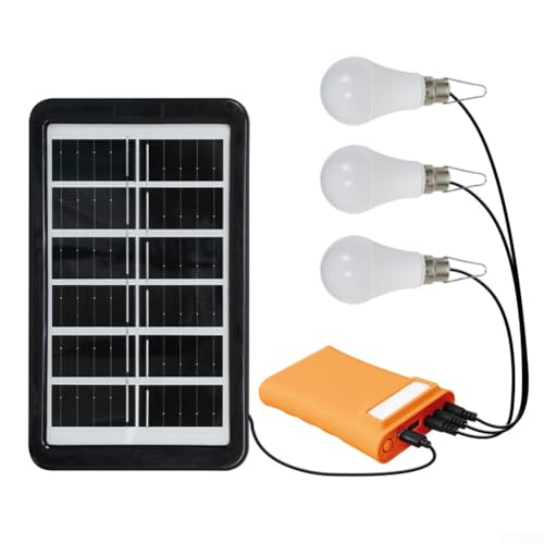 Solarbetriebene LED-Glühbirne, IPX6 wasserdichte Solar-LED-Laterne, Camping-Hängelampe für den Außenbereich, mit 2,8 m Kabel (orange) von EasyByMall