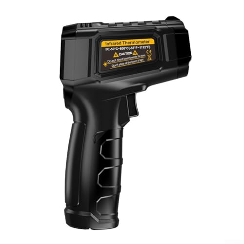TH202 Infrarot-Thermometer, -50 ~ 600 ℃, kompakte Größe, berührungsloses Thermometer, digitales Thermometer, LCD-Display (schwarz) von EasyByMall