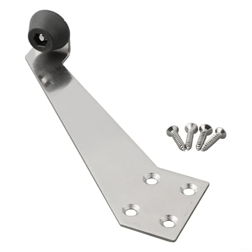 Türstopper aus Edelstahl mit Gummipuffer Türstopper für Holz- und Metalltüren, einfache Installation (links geöffnet) von EasyByMall