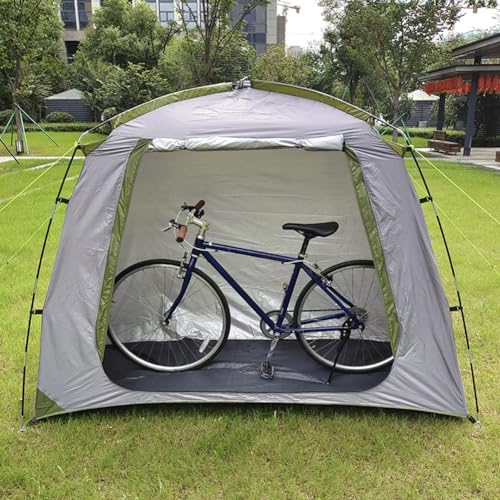 Fahrradzelt, wasserdichter Outdoor-Schuppen, tragbare Fahrradschuppen, silberbeschichtetes Polyester, Außen-Fahrradabdeckungen für Motorrad, Gartengeräte, Spielzeug, Rasenmäher, 200x150x80cm von EasyByMall
