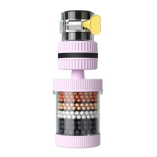 Wasserhahn-Schnittstelle, Wasserfilter, Wasserhahn-Filter, Haushaltsküche, Wasserhahn-Wasserreinigung, spritzwassergeschützt, Duschkopf für Zuhause, Küche, Badezimmer (Rosa) von EasyByMall