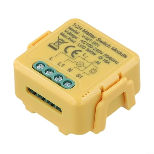 WiFi Smart Lichtschalter DIY Modul, For Matter 16A Home Relaismodul unterstützt Tuya für Home Automation Support 1 Weg oder 2 Wege (1 Weg) von EasyByMall