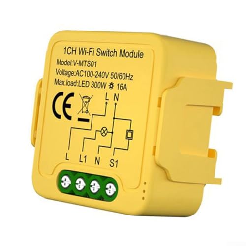 WiFi Smart Lichtschalter DIY Modul, For Matter 16A Home Relaismodul unterstützt Tuya für Home Automation Support 1 Weg oder 2 Wege (3 Wege) von EasyByMall