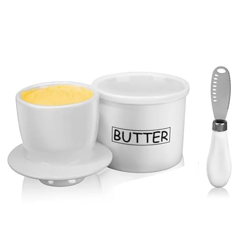 Französischer Buttertopf mit Messer für weiche Butter und keine harte Butter mehr, 250 ml Fassungsvermögen von EasyDancing