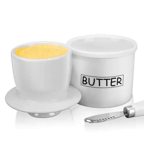 French Butter Keeper Crock Dish mit Messer für weiche Butter – keine harte Butter mehr French Butter Keeper Crock Dish mit Messer für weiche Butter – keine harte Butter mehr von EasyDancing