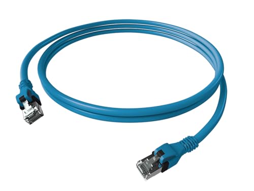 EasyLan DualBoot PushPull IP20 Patchkabel, Kat.6A (Class EA), S/FTP, blau, 10 m von EasyLan