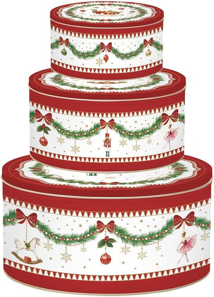 EasyLife Aufbewahrungsdose MNOE0099 - Magie de Noel, 3er SET, geriffelt (3 St) von EasyLife