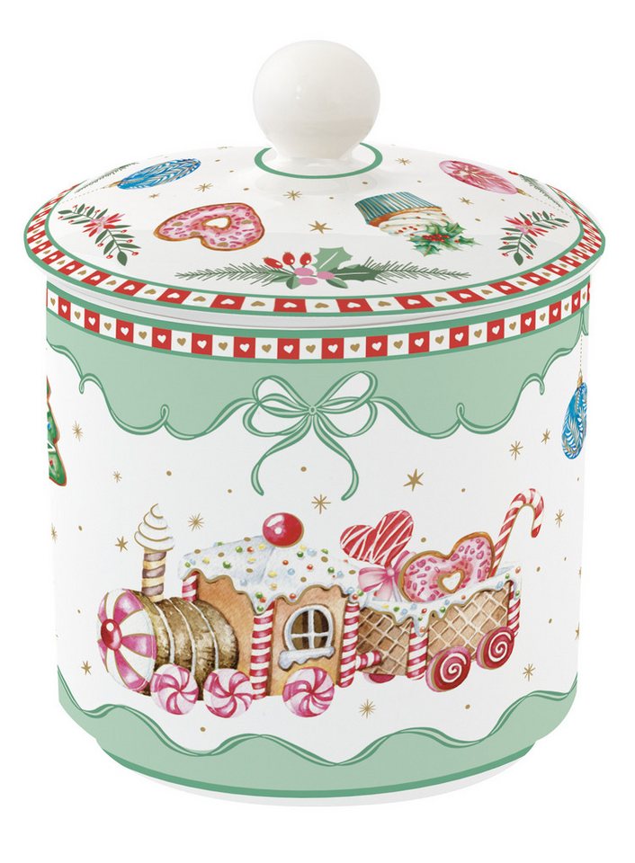 EasyLife Aufbewahrungsdose SWEC1443 - Sweet Christmas mit Deckel, 10,5 x 13 cm, Porzellan (1 St) von EasyLife
