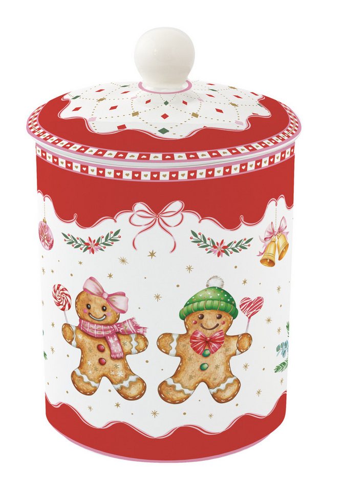 EasyLife Aufbewahrungsdose SWEC1444 - Sweet Christmas mit Deckel, 11,5 x 18 cm, Porzellan (1 St) von EasyLife