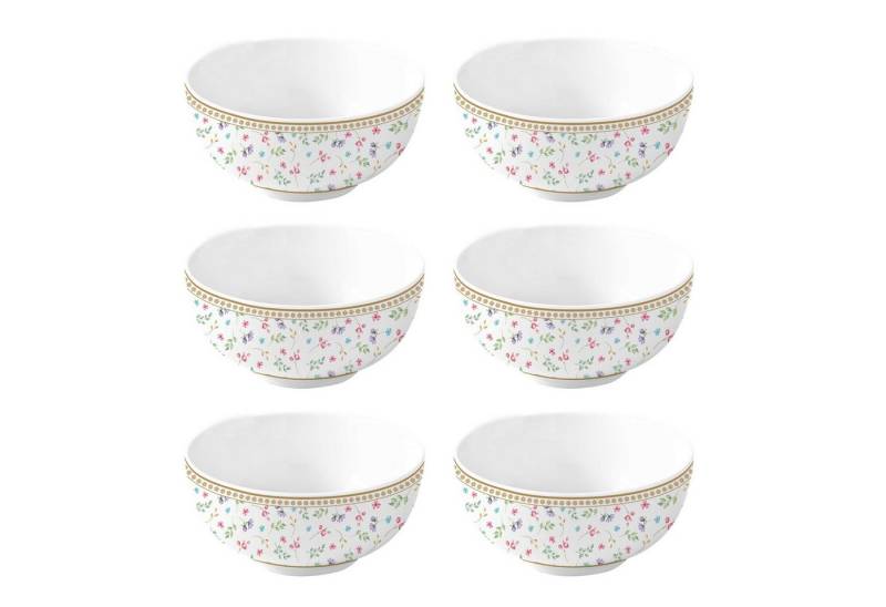 EasyLife Dessertschale Spring Bloom, Porzellan, Spülmaschinengeeignet, Mehrfarbig, Motiv: Hasen & Blumenkörbe von EasyLife