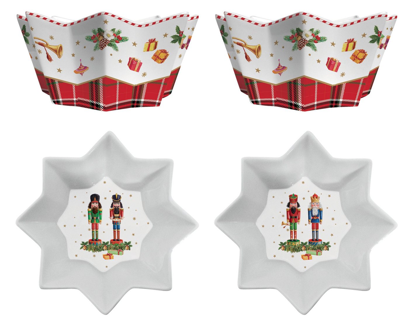 EasyLife Gebäckschale VNUT1008 - Vintage Nutcracker Schale 2er SET, -14 cm-, (2-tlg) von EasyLife