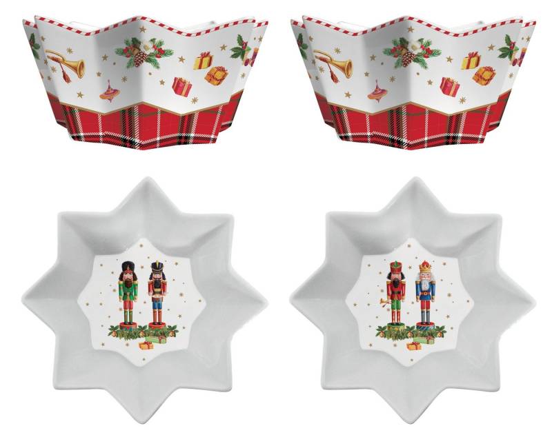 EasyLife Gebäckschale VNUT1008 - Vintage Nutcracker Schale 2er SET, -14 cm-, (2-tlg) von EasyLife