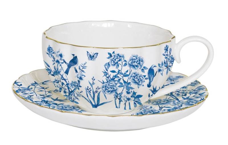 EasyLife Untertasse Paradise Garden, Handwäsche Empfohlen, Mehrfarbig, Motiv: Blumen und Vogel von EasyLife