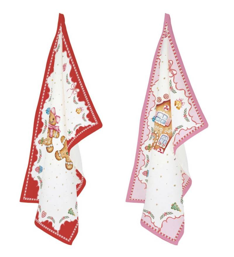 EasyLife Geschirrtuch SWEC2634 - Sweet Christmas, 70 x 50 cm, 100% Baumwolle, 2er SET, (2-tlg) von EasyLife