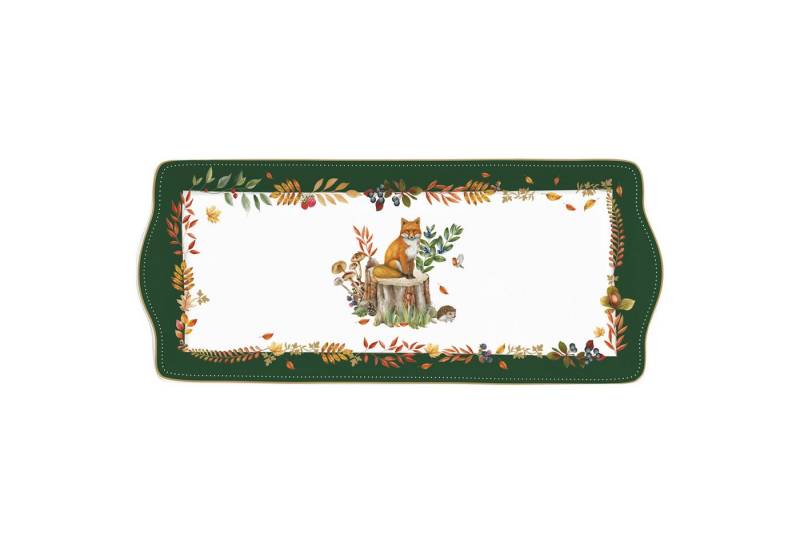 EasyLife Kuchenplatte Forest Dream, Porzellan, Spülmaschinengeeignet, Mehrfarbig, Motiv: Fuchs von EasyLife