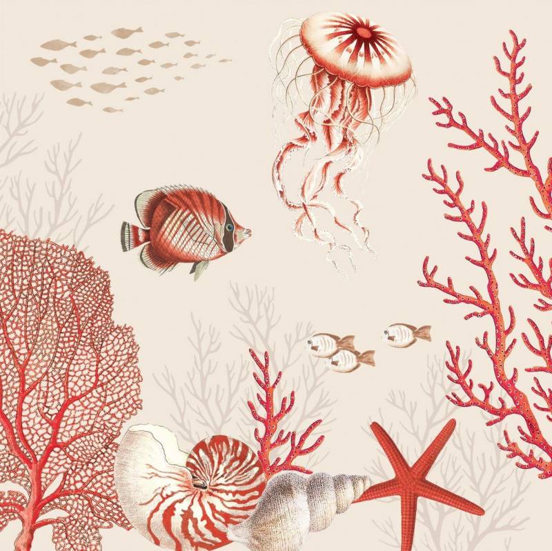 EasyLife Papierserviette 20 Servietten Coral Reef 33x33cm, (20 St) von EasyLife