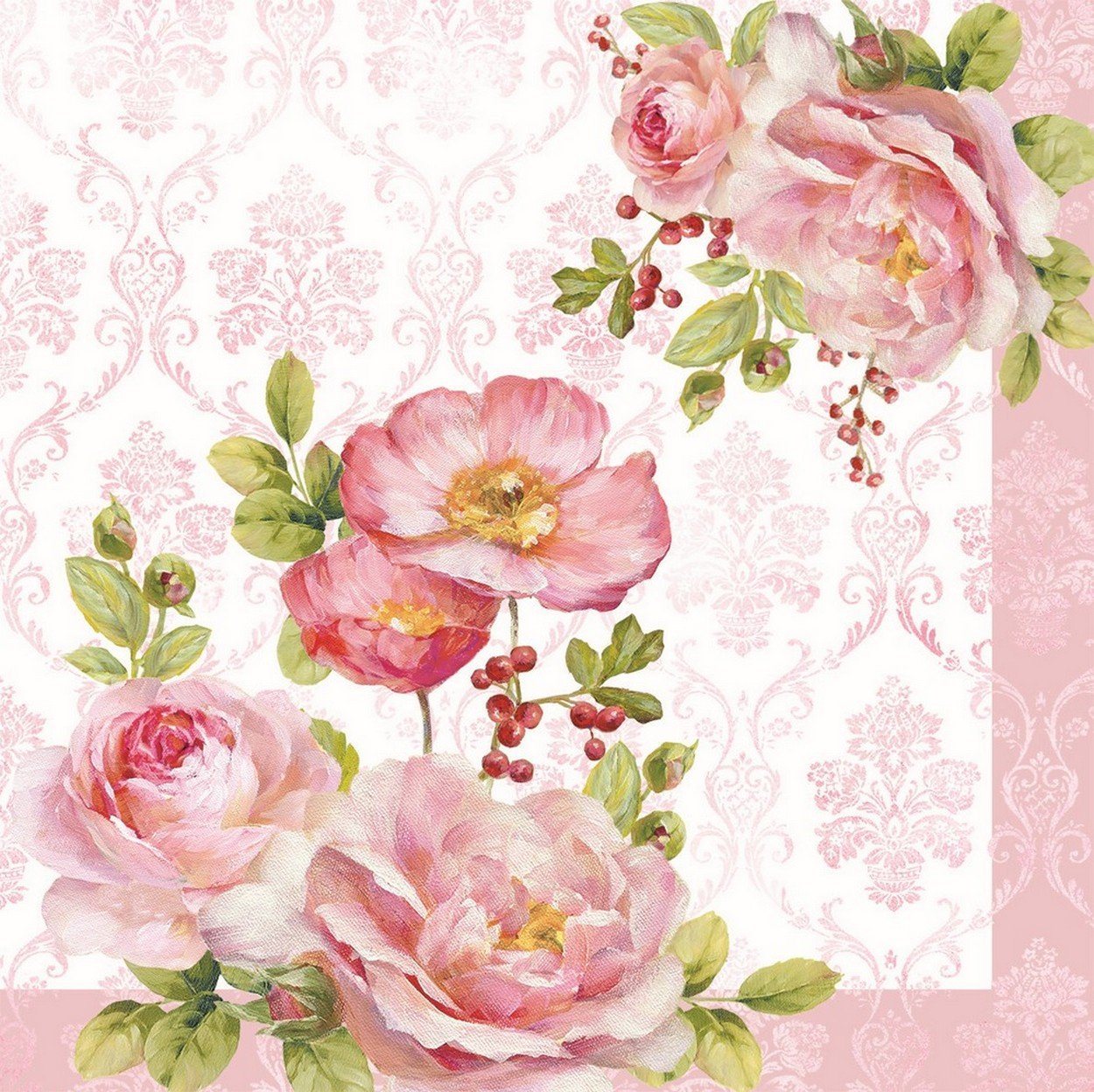 EasyLife Papierserviette 20 Servietten Floral Damask 33x33cm, (20 St) von EasyLife