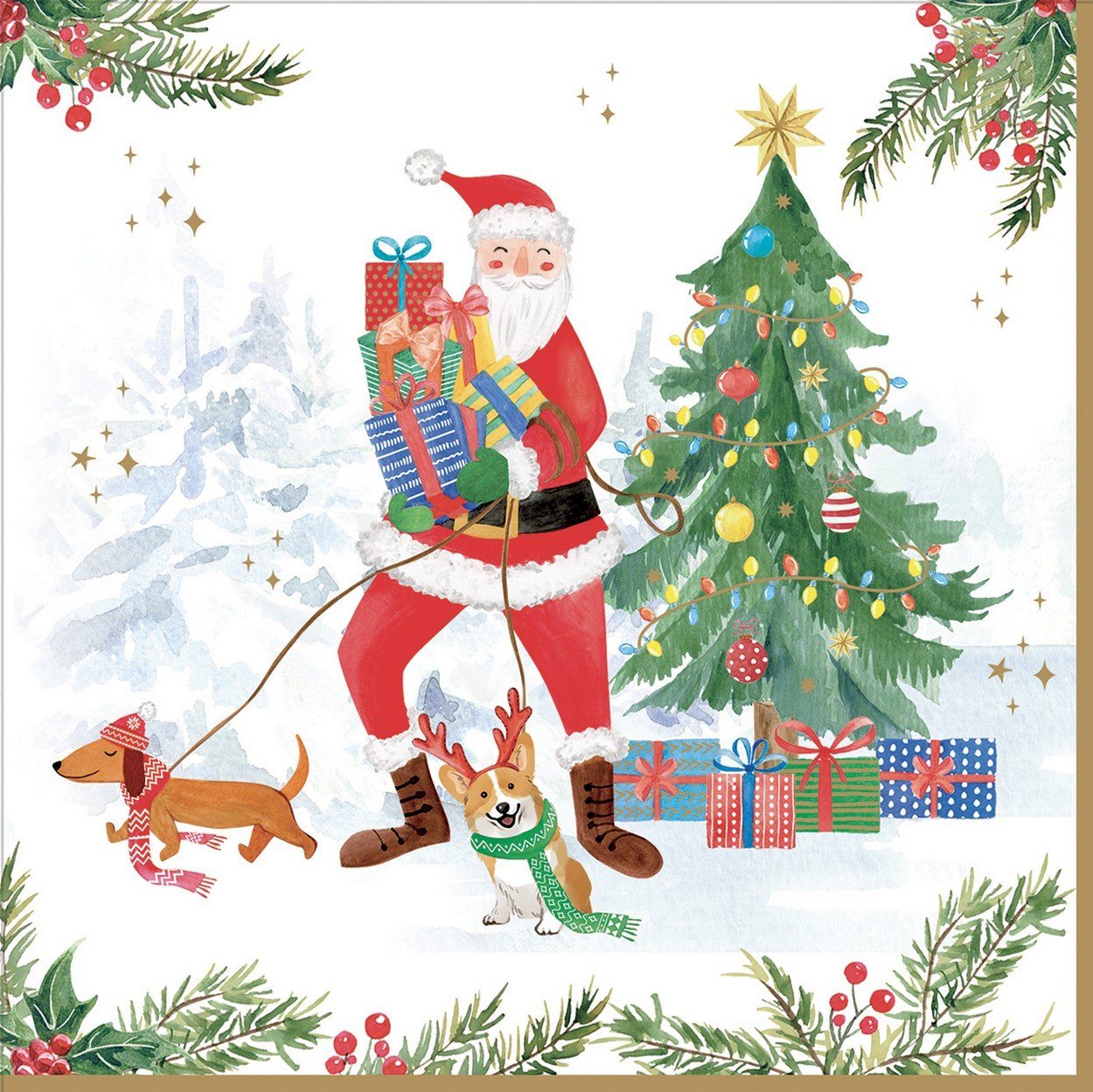 EasyLife Papierserviette 20 Servietten Joyful Santa 33x33cm, (20 St) von EasyLife