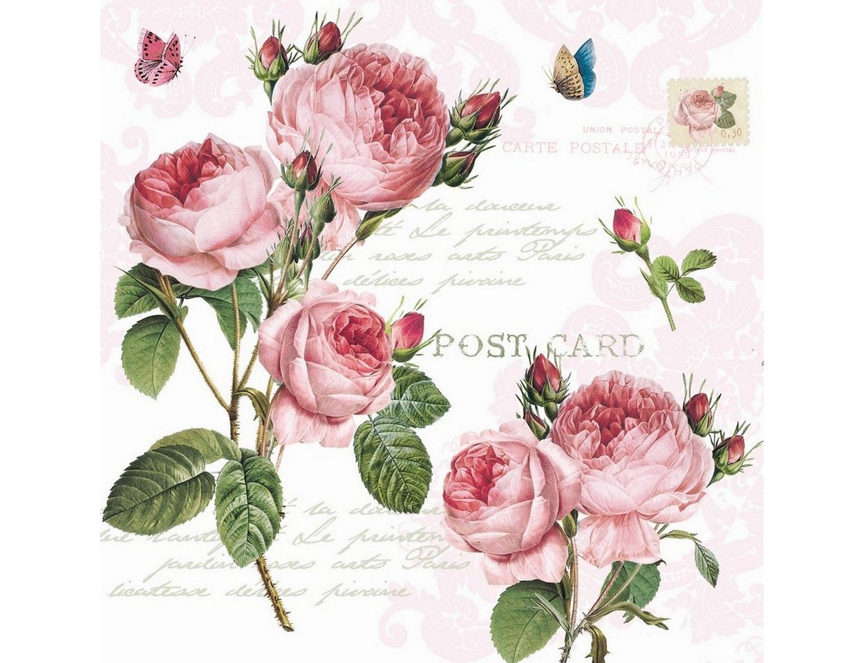 EasyLife Papierserviette 20 Servietten Romantic Roses 33x33cm, (20 St) von EasyLife