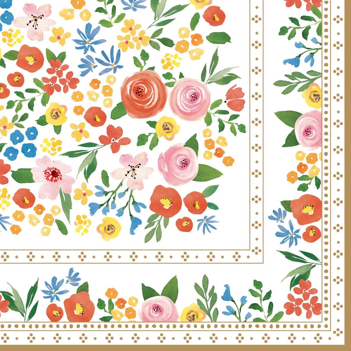 EasyLife Papierserviette Boho Flowers, Spülmaschinengeeignet, Mehrfarbig, Motiv: Blumen von EasyLife