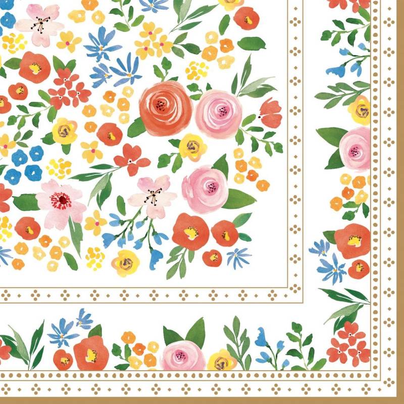 EasyLife Papierserviette Boho Flowers, Spülmaschinengeeignet, Mehrfarbig, Motiv: Blumen von EasyLife