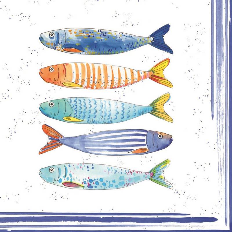 EasyLife Papierserviette Bord de Mer, 3-lagig, Weiß, Motiv: BORD DE MER von EasyLife