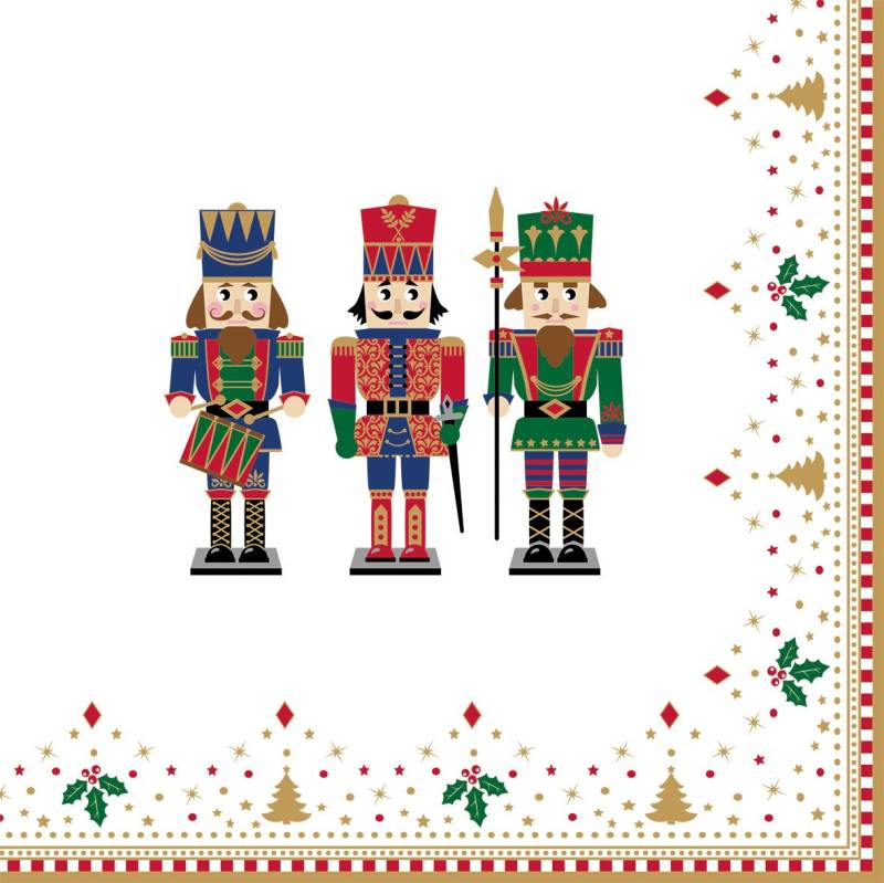 EasyLife Papierserviette Nutcracker, Farbe: Weiß, Motiv: Nussknacker von EasyLife